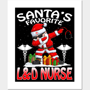 Santas Favorite L And D Nurse Christmas T Shirt Posters and Art